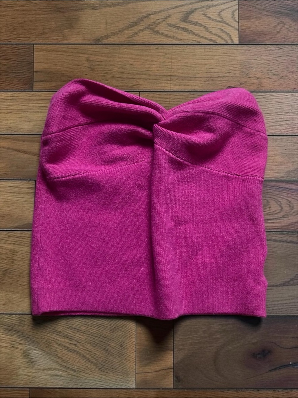 SHEIN Pink Twist Front Strapless Knit Tube Top Size M